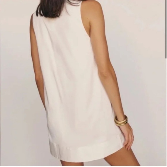 NEW Reformation Francisca Dress Cotton Sz 12 White - Picture 4 of 10